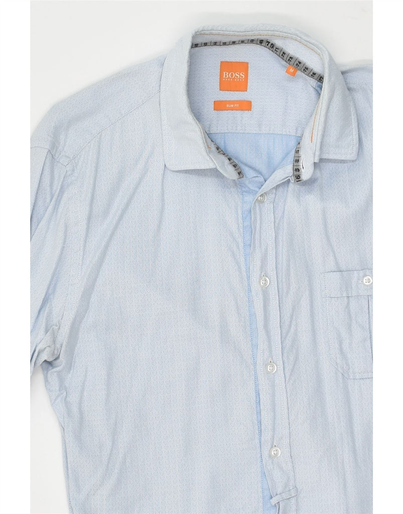 HUGO BOSS Mens Slim Fit Shirt Medium Blue Cotton | Vintage Hugo Boss | Thrift | Second-Hand Hugo Boss | Used Clothing | Messina Hembry 