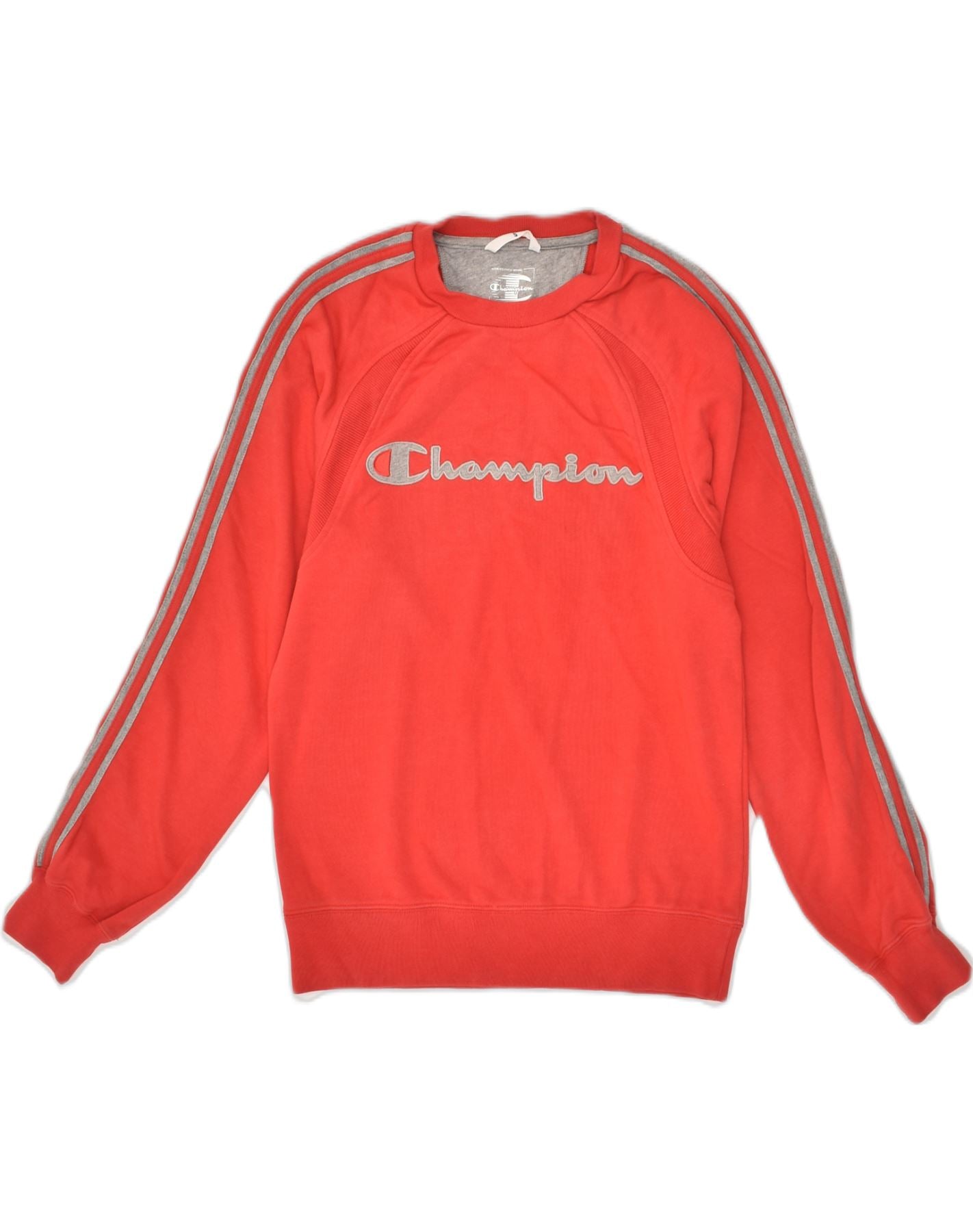 CHAMPION Mens Graphic Sweatshirt Jumper Small Red Cotton Vintage