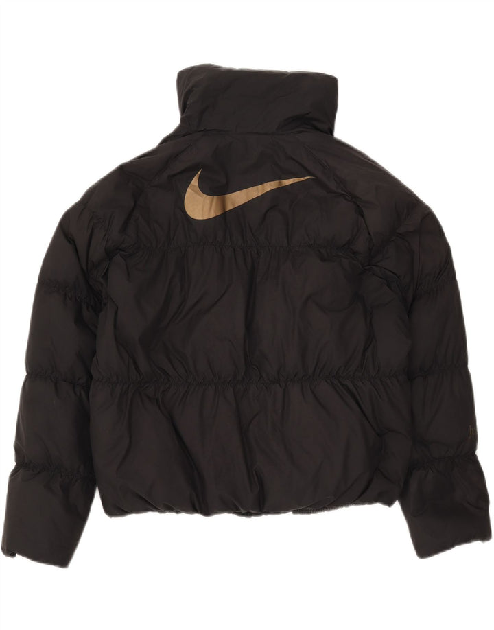 Nike Womens Oversized Graphic Padded Jacket UK 6 XS Black Polyester