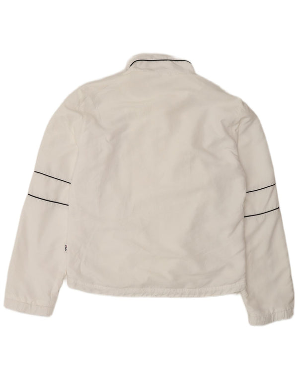 Fila Womens Tracksuit Top Jacket UK 16 Large White Polyester