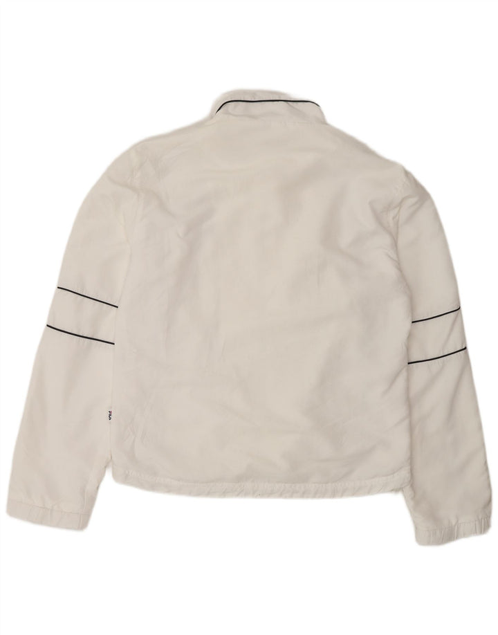 Fila Womens Tracksuit Top Jacket UK 16 Large White Polyester
