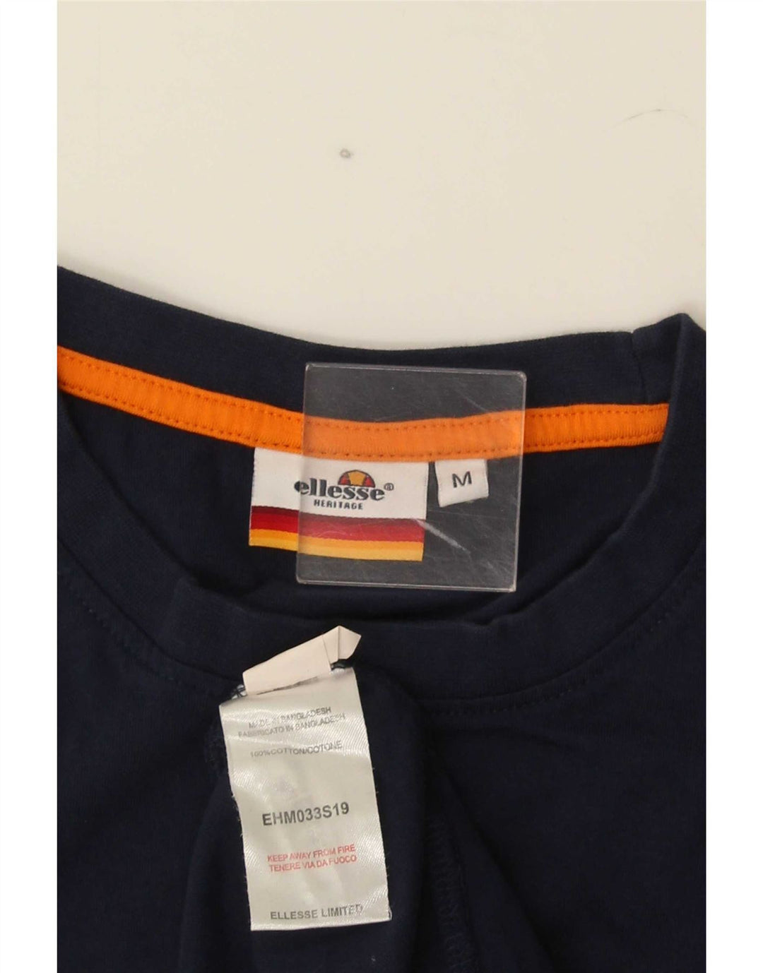 Ellesse Mens Graphic T-Shirt Top Medium Navy Blue Cotton