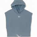 Under Armour Womens Crop Hooded Oversized Vest Top UK 10 Small Blue