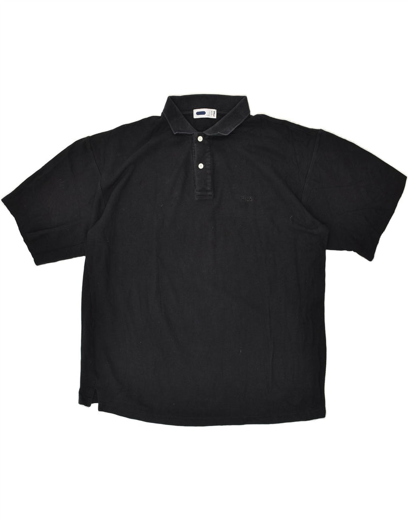 FILA Mens Polo Shirt IT 52 Large Black Cotton | Vintage Fila | Thrift | Second-Hand Fila | Used Clothing | Messina Hembry 