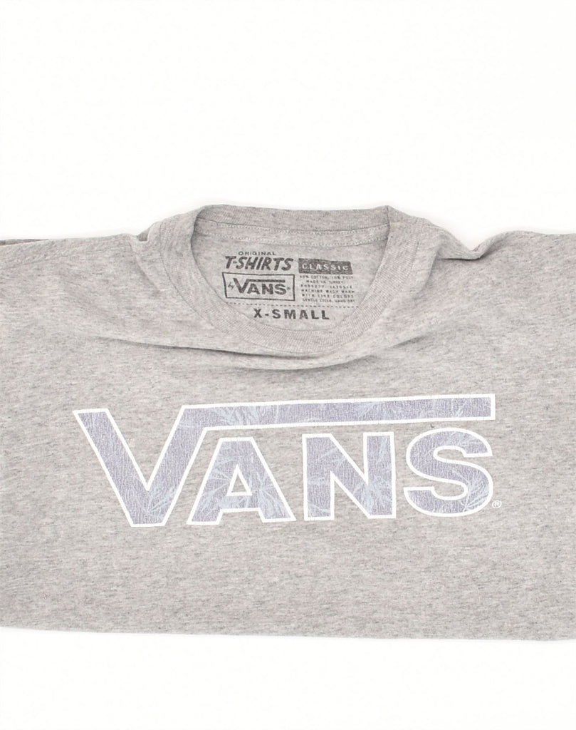 VANS Womens Graphic T-Shirt Top UK 6 XS  Grey Cotton | Vintage Vans | Thrift | Second-Hand Vans | Used Clothing | Messina Hembry 