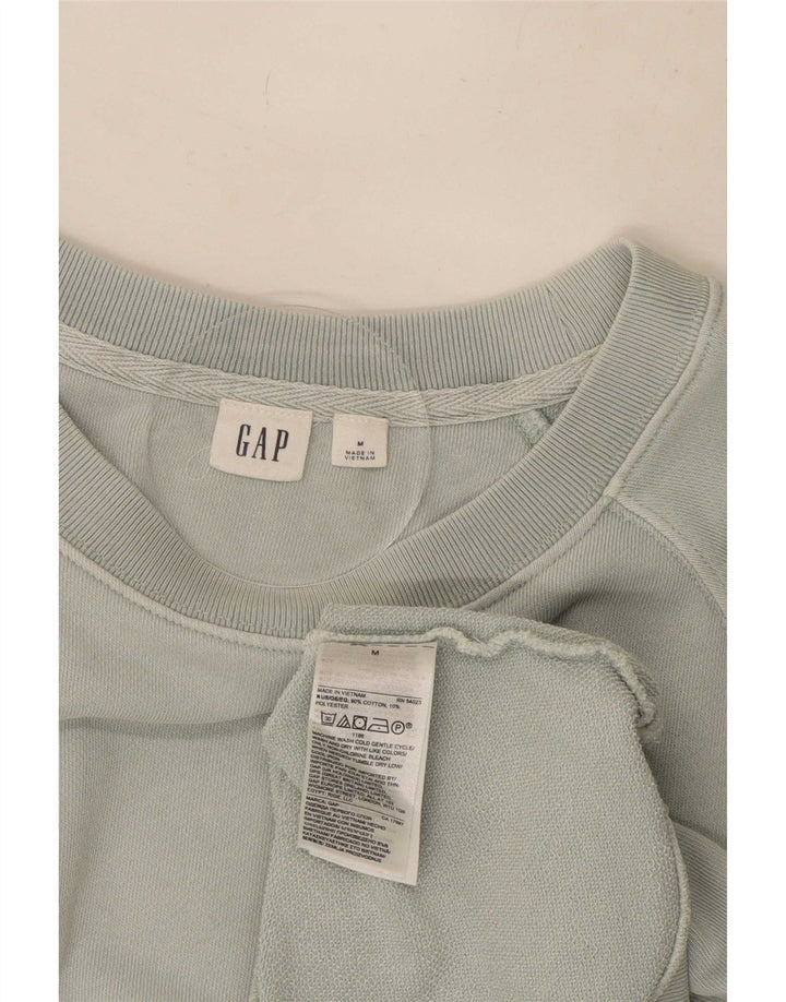 Gap Womens Short Sleeve Sweatshirt Jumper UK 14 Medium Green Cotton