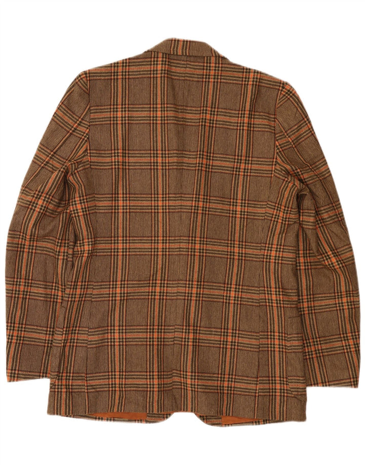 Vintage Mens 2 Button Blazer Jacket UK 36 Small Brown Check