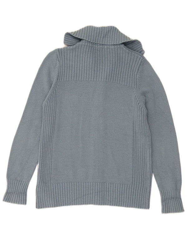 Marks & Spencer Womens Cardigan Sweater UK 16 Large Blue Cotton