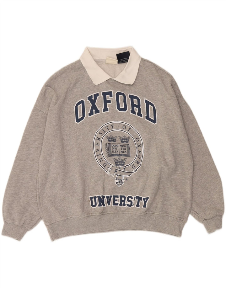 CONVERSE Womens Oversized Sweatshirt Jumper UK 10 Small Grey
