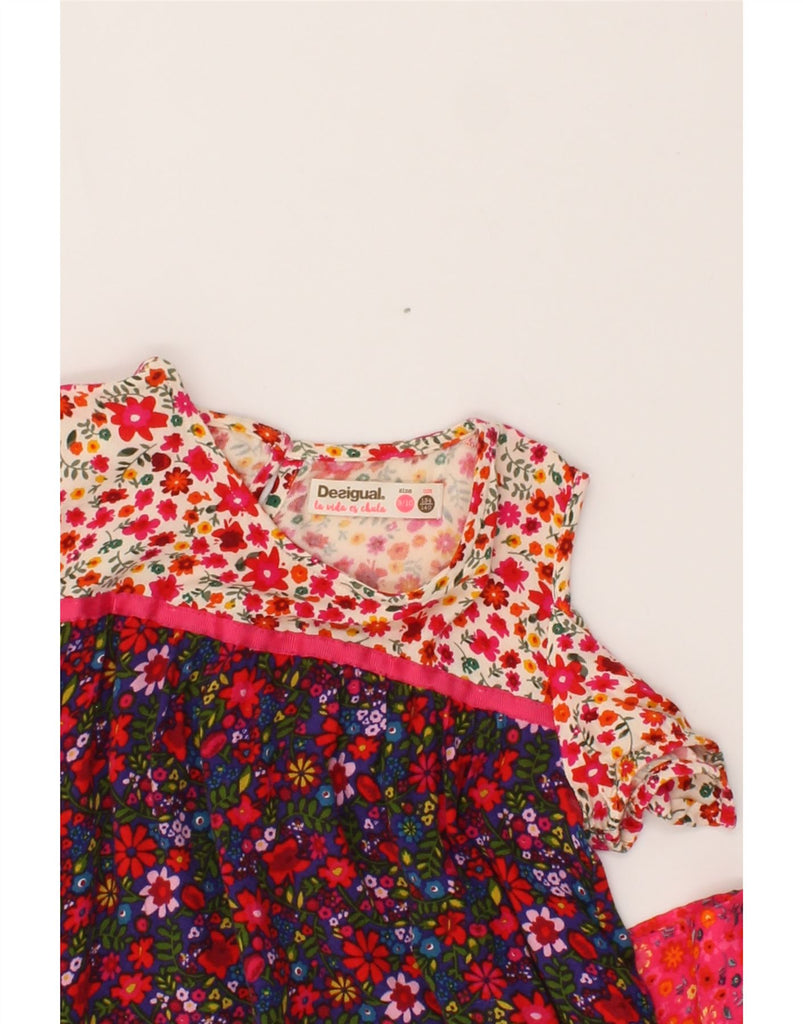 DESIGUAL Girls Sundress 9-10 Years Multicoloured Floral Viscose Vintage Desigual and Second-Hand Desigual from Messina Hembry 
