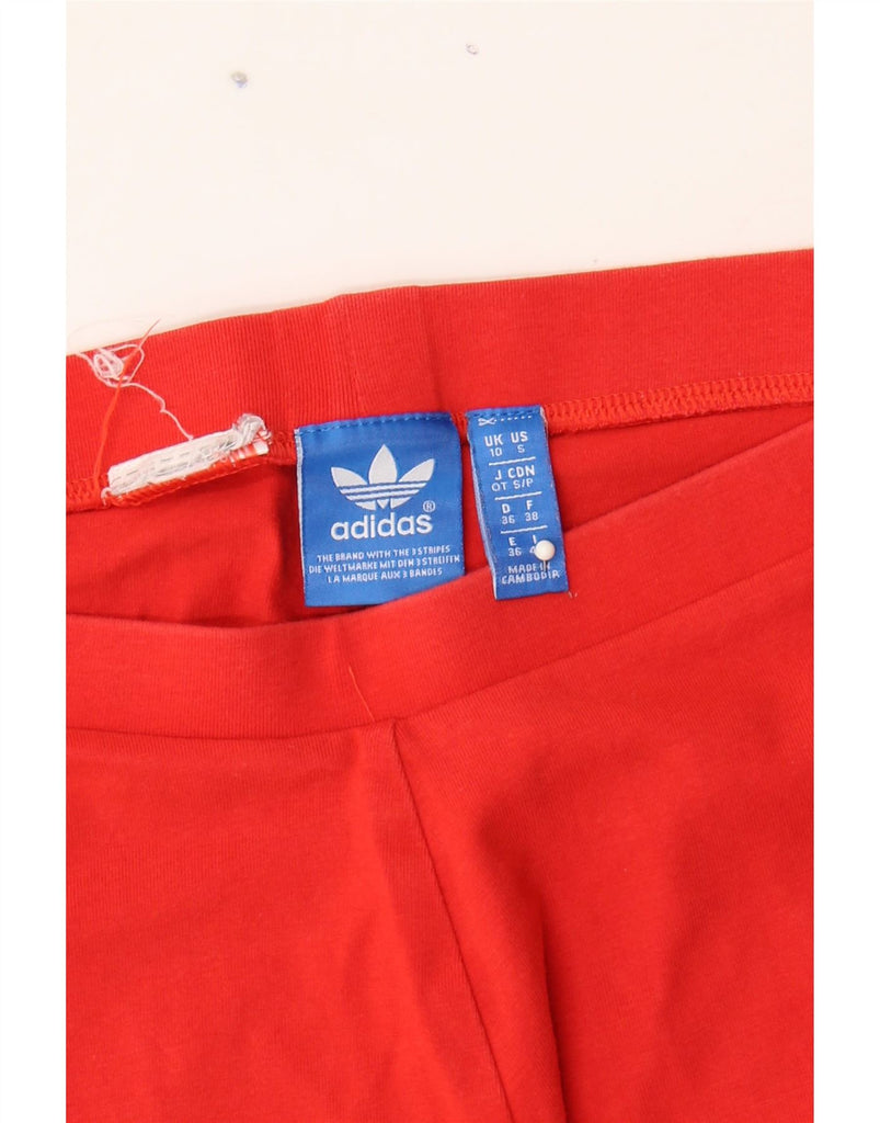 ADIDAS Womens Graphic Leggings UK 10 Small Red Vintage Adidas and Second-Hand Adidas from Messina Hembry 