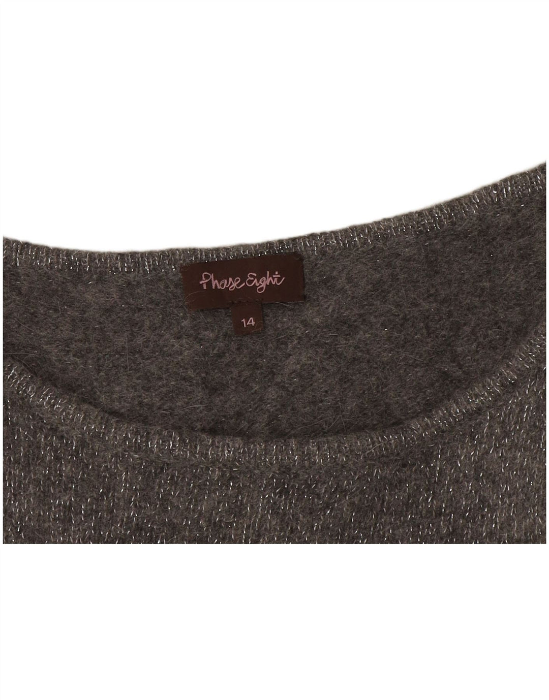 Phase Eight Womens Boat Neck Jumper Sweater UK 14 Large Grey Striped