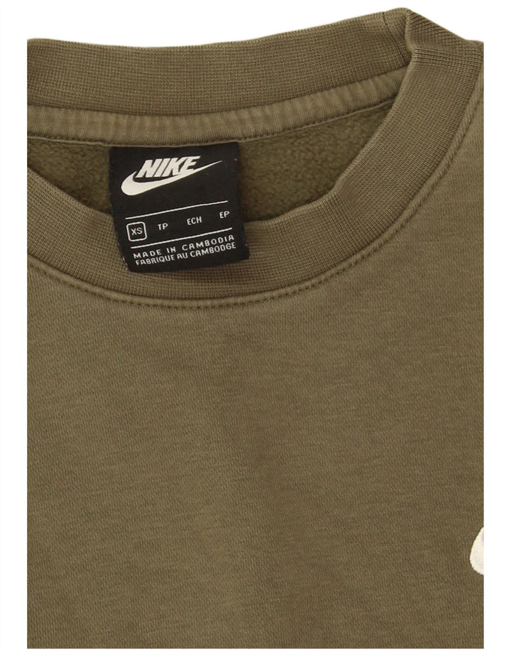 Nike Mens Sweatshirt Jumper XS Khaki Cotton