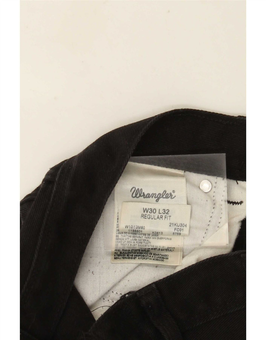 Wrangler Mens Straight Jeans W30 L32 Black Cotton