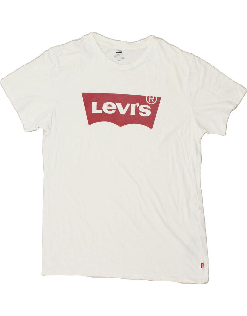LEVI'S Mens Graphic T-Shirt Top Medium White Cotton | Vintage Levi's | Thrift | Second-Hand Levi's | Used Clothing | Messina Hembry 