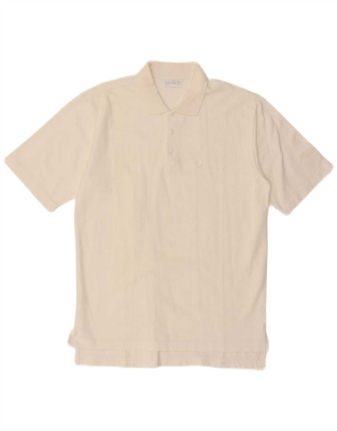 Adidas Mens Polo Shirt IT 50 Medium Off White