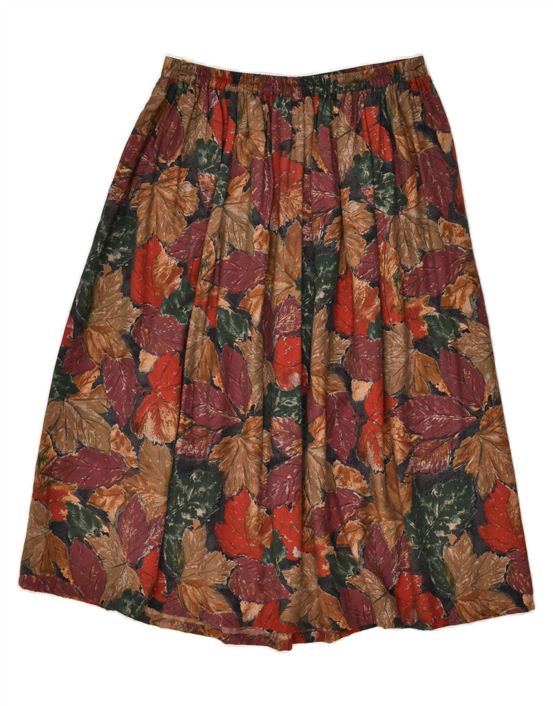 VINTAGE Womens Pleated Skirt EU 44/46 XL W30 Brown Floral Viscose | Vintage Vintage | Thrift | Second-Hand Vintage | Used Clothing | Messina Hembry 