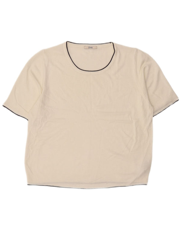 Marks & Spencer Womens Classic Boat Neck Jumper Sweater UK 20 2XL White