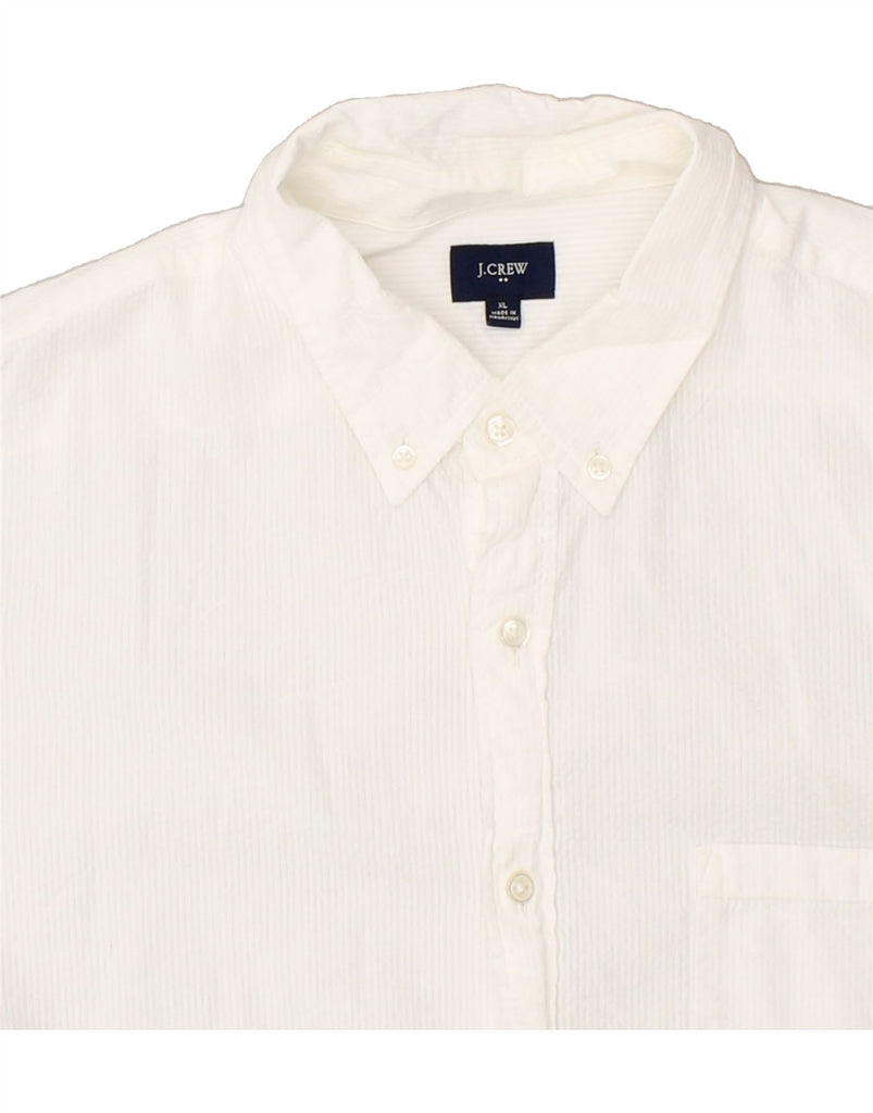 J. CREW Mens Shirt XL White Striped Cotton | Vintage J. Crew | Thrift | Second-Hand J. Crew | Used Clothing | Messina Hembry 