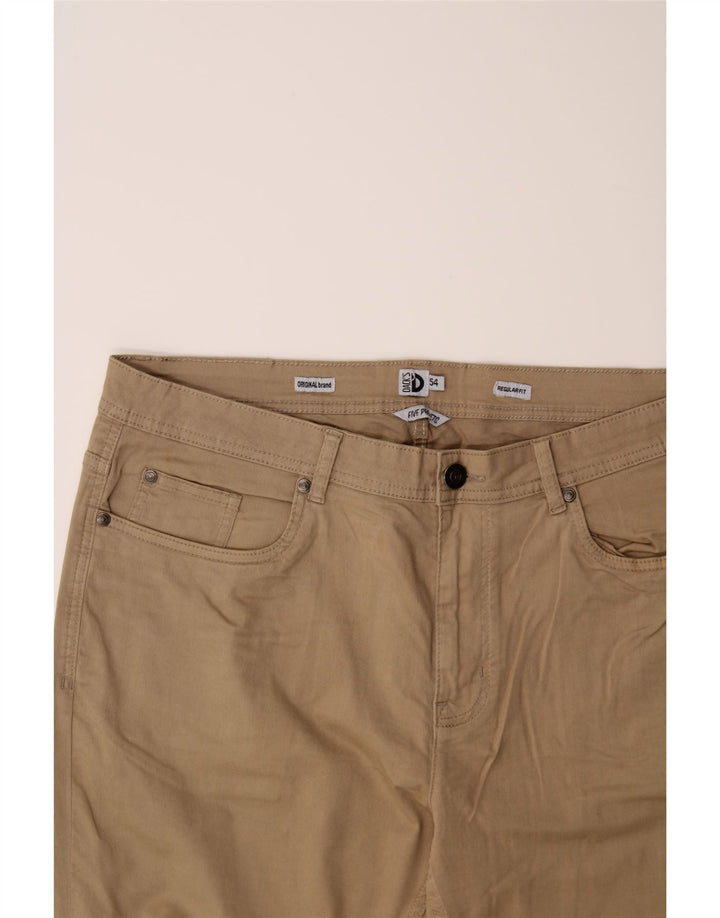 DACK'S Mens Regular Fit Casual Trousers IT 54 2XL W36 L31 Beige Cotton Vintage Dack's and Second-Hand Dack's from Messina Hembry 