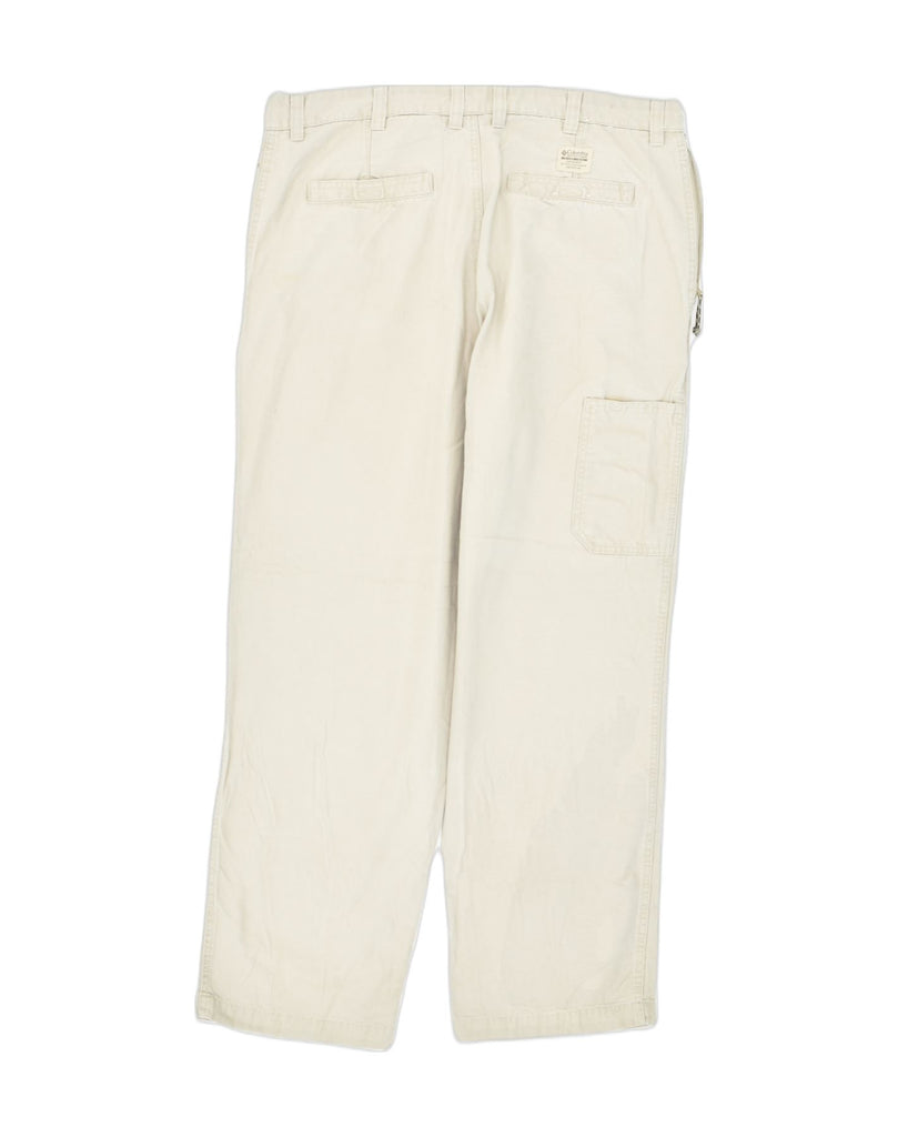 COLUMBIA Mens Straight Cargo Trousers W38 L32 Off White Cotton | Vintage Columbia | Thrift | Second-Hand Columbia | Used Clothing | Messina Hembry 