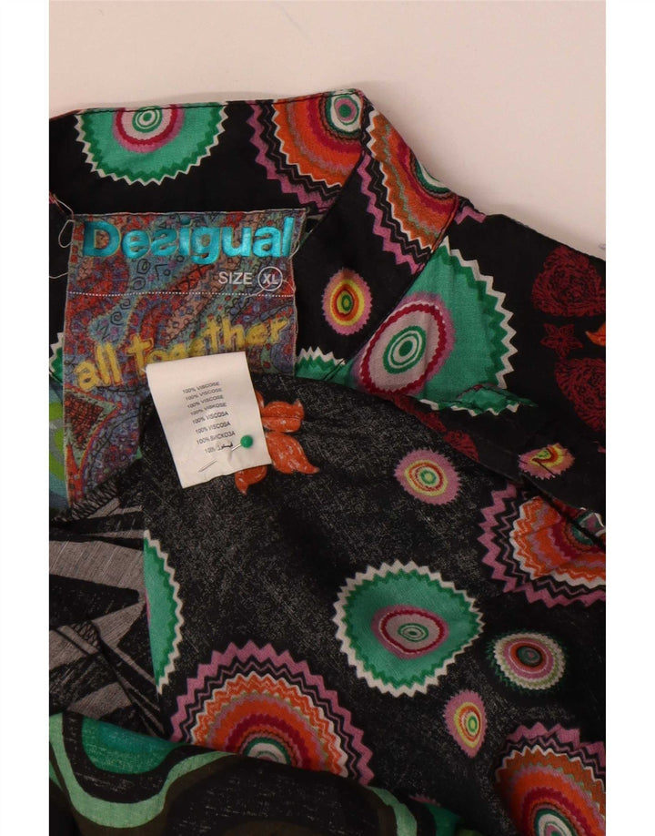 Desigual Womens Abstract Pattern Shirt Blouse UK 18 XL Multicoloured