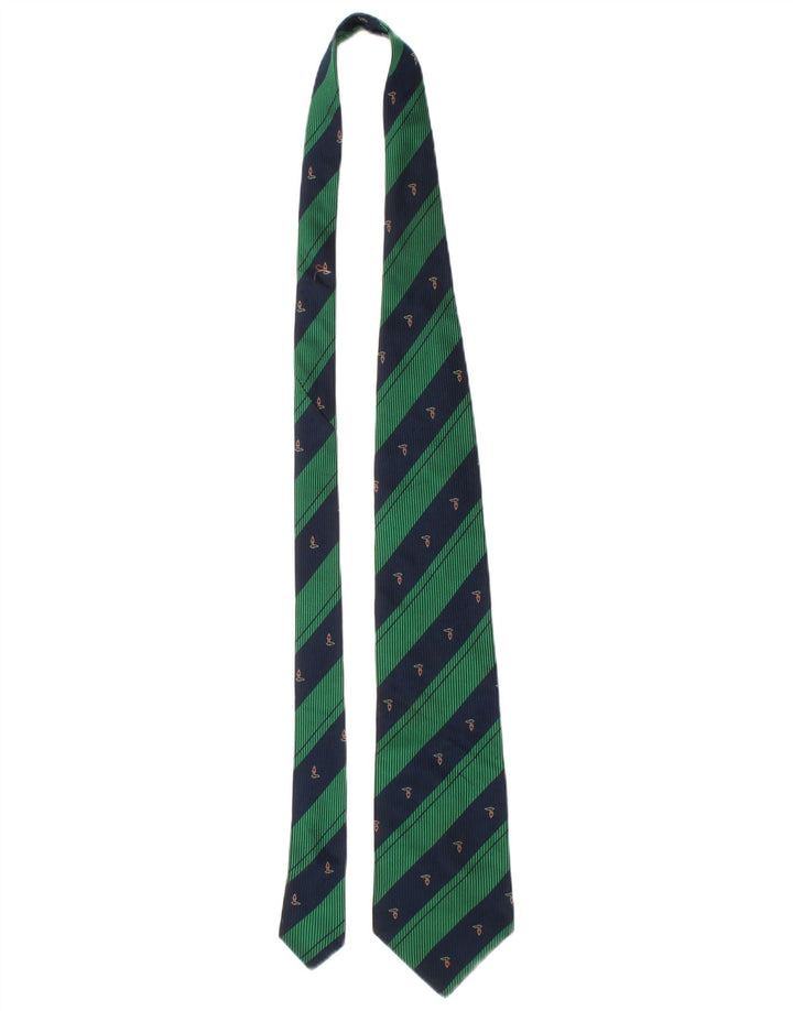 Trussardi Mens Tie One Size Green Striped Silk Classic