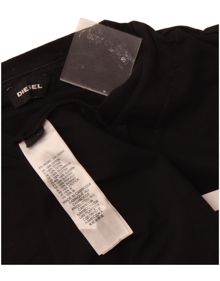 DIESEL Mens Graphic T-Shirt Top Small Black Cotton