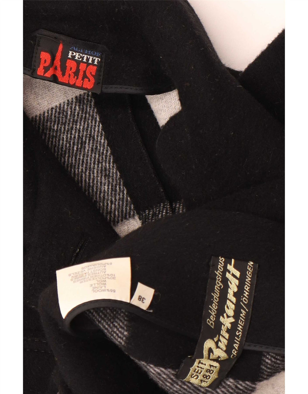 Althof Petit Paris Womens Poncho Coat EU 38 Medium Black Wool