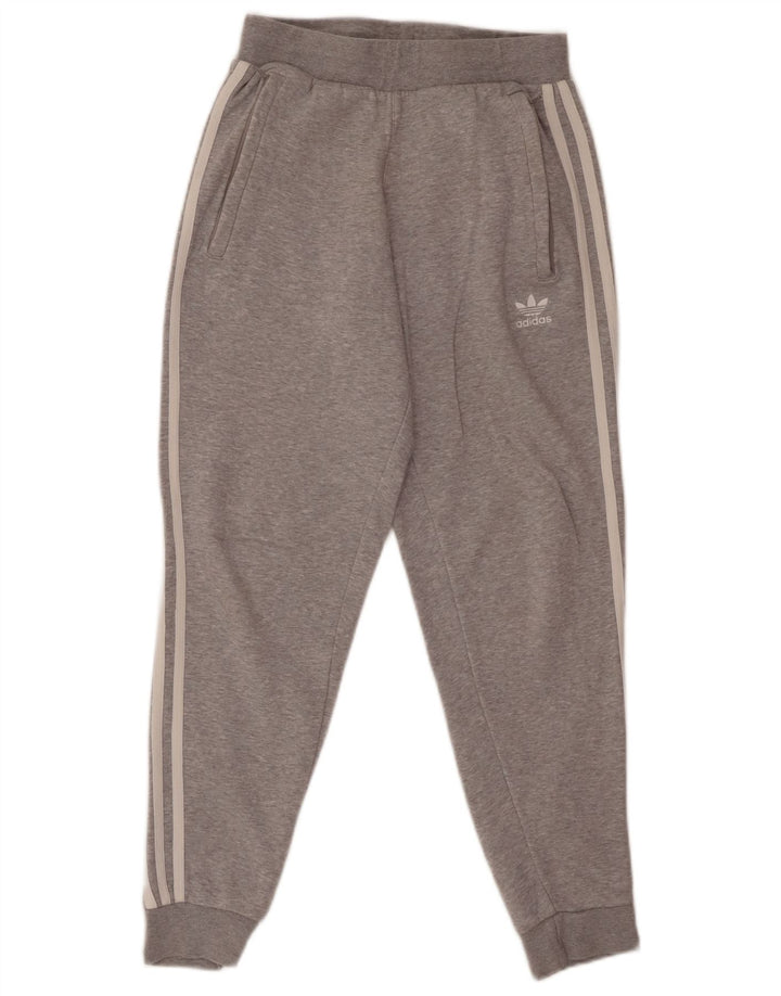 ADIDAS Mens Tracksuit Trousers Joggers Small  Grey Cotton
