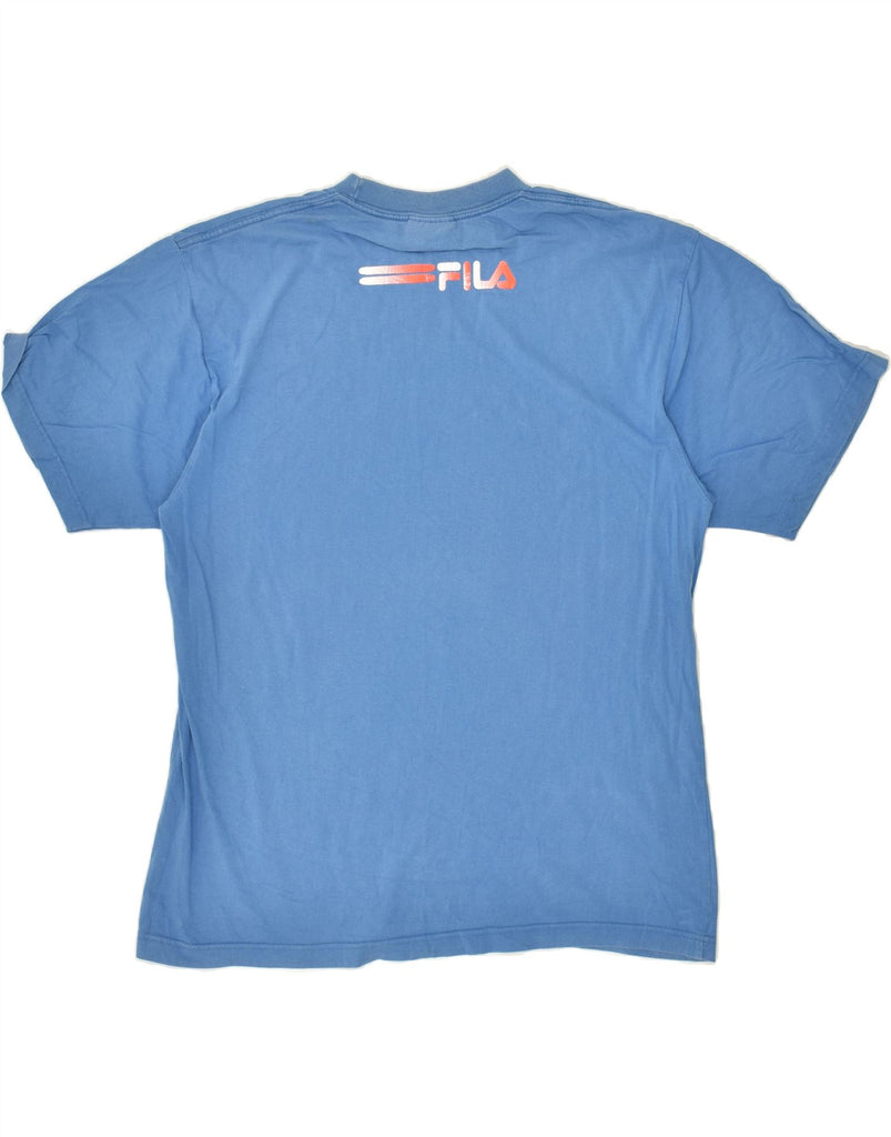 FILA Mens Graphic T-Shirt Top Medium Blue | Vintage Fila | Thrift | Second-Hand Fila | Used Clothing | Messina Hembry 