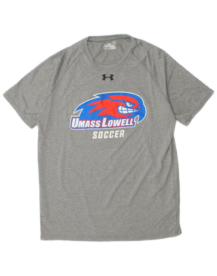 UNDER ARMOUR Mens Graphic T-Shirt Top Medium Grey Polyester