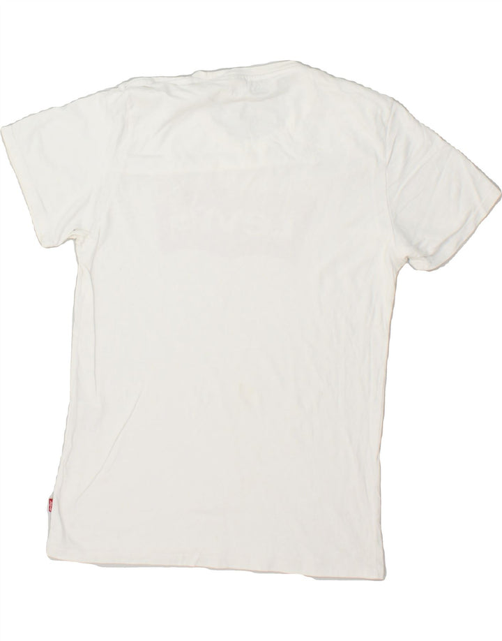 LEVI'S Womens Graphic T-Shirt Top UK 10 Small White Cotton | Vintage Levi's | Thrift | Second-Hand Levi's | Used Clothing | Messina Hembry 