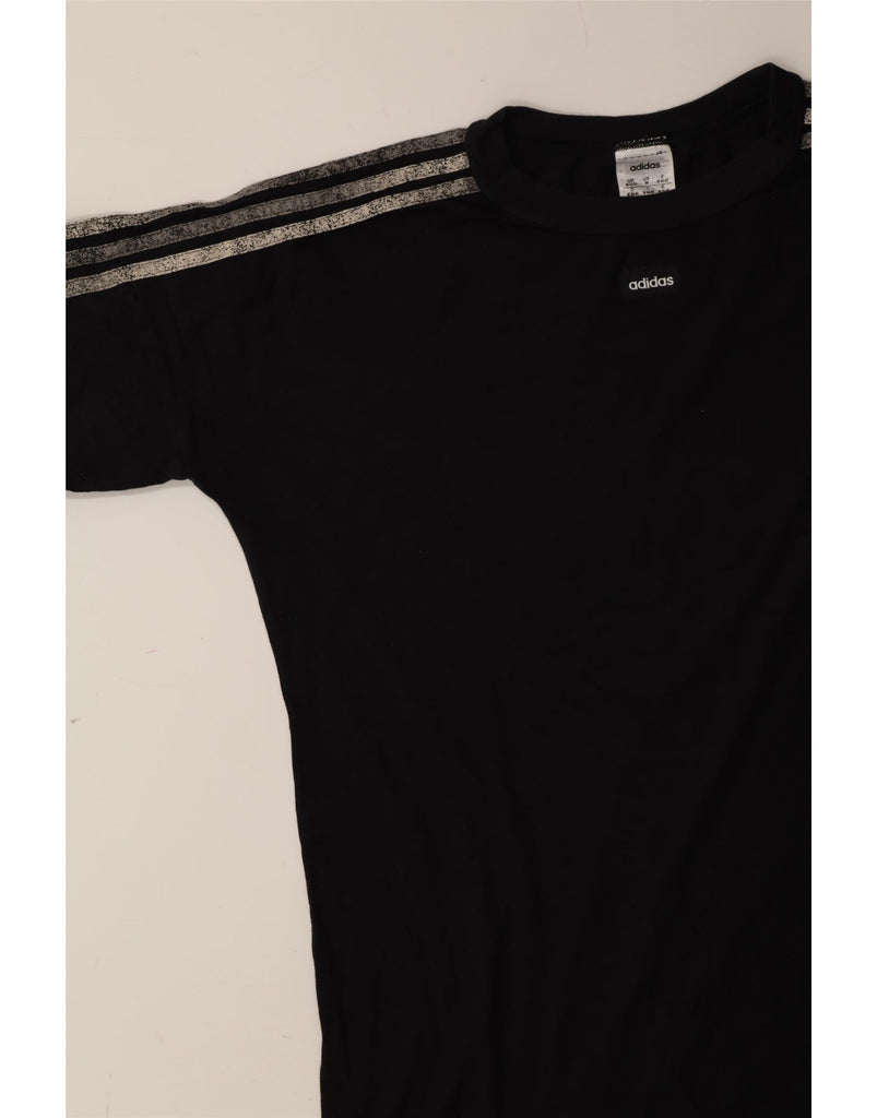 ADIDAS Womens T-Shirt Top UK 12/14 Medium Black Cotton Vintage Adidas and Second-Hand Adidas from Messina Hembry 