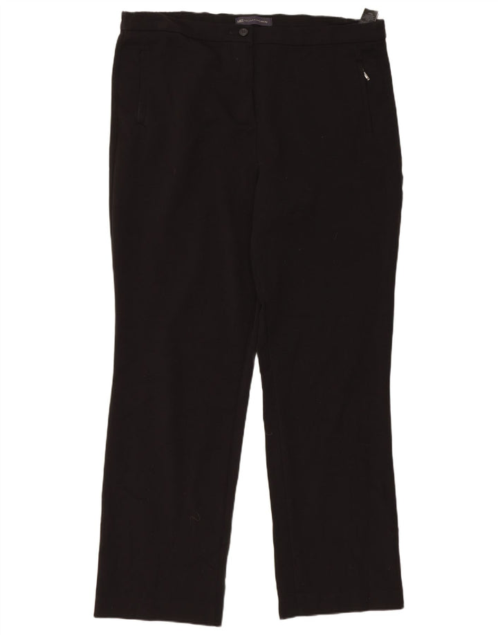 Marks & Spencer Womens Casual Trousers UK 14 Large W34 L30 Black Polyester