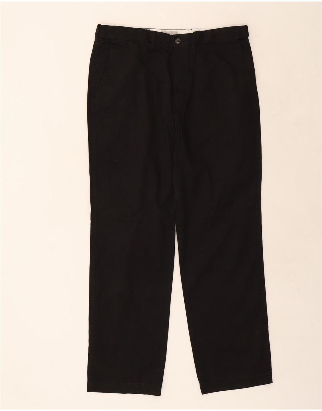 MARKS & SPENCER Mens Regular Fit Chino Trousers W36 L31 Black Cotton