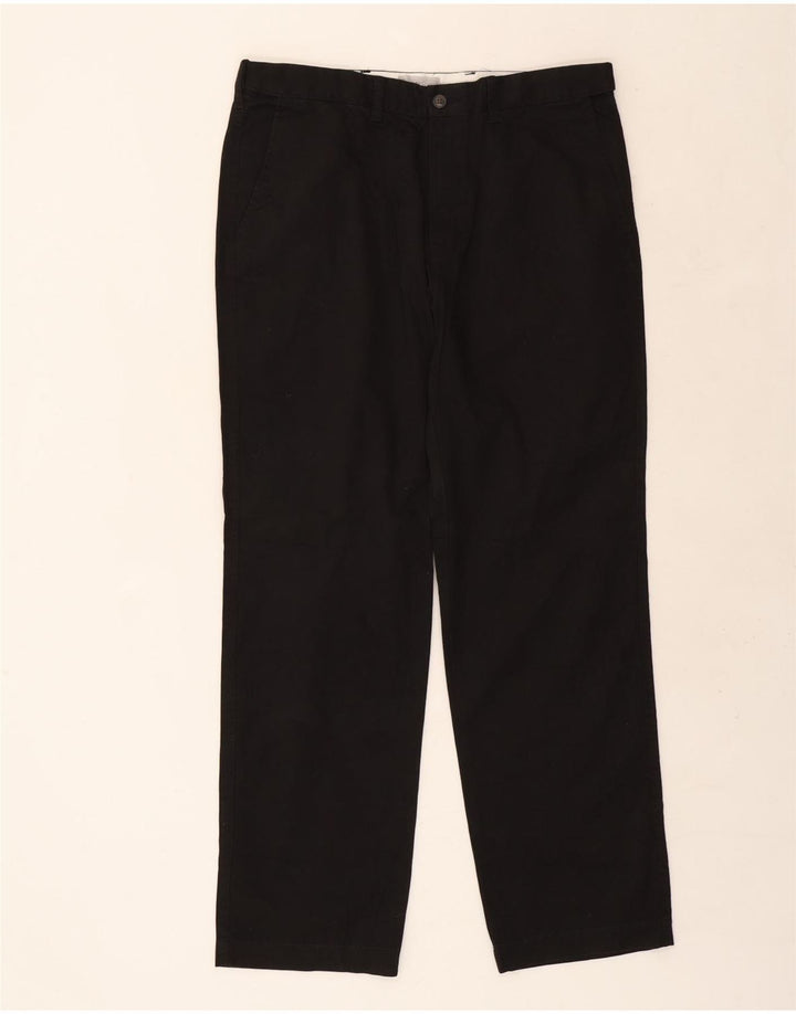 MARKS & SPENCER Mens Regular Fit Chino Trousers W36 L31 Black Cotton