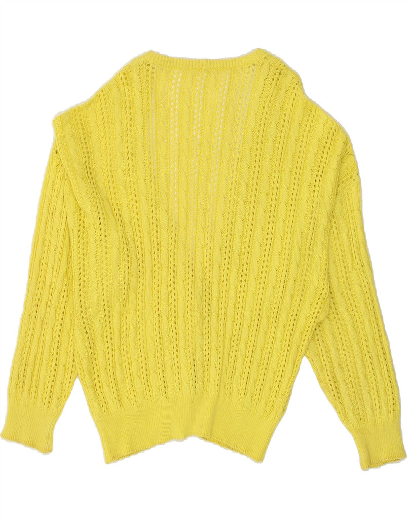 VINTAGE Womens Cardigan Sweater IT 48 XL Yellow Cotton | Vintage Vintage | Thrift | Second-Hand Vintage | Used Clothing | Messina Hembry 