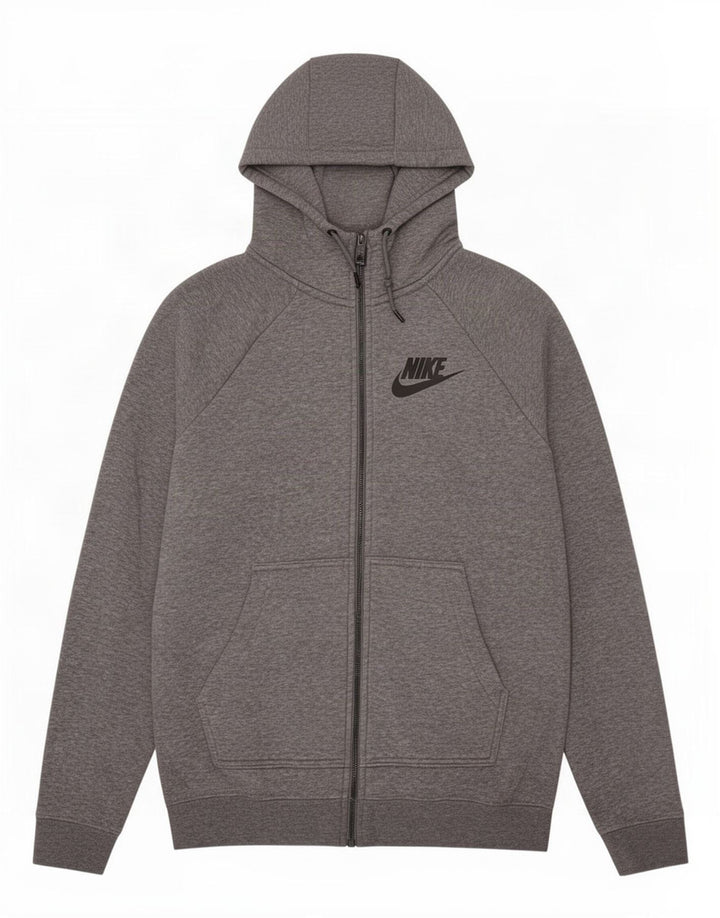 Nike Mens Zip Hoodie Sweater Medium Grey Cotton