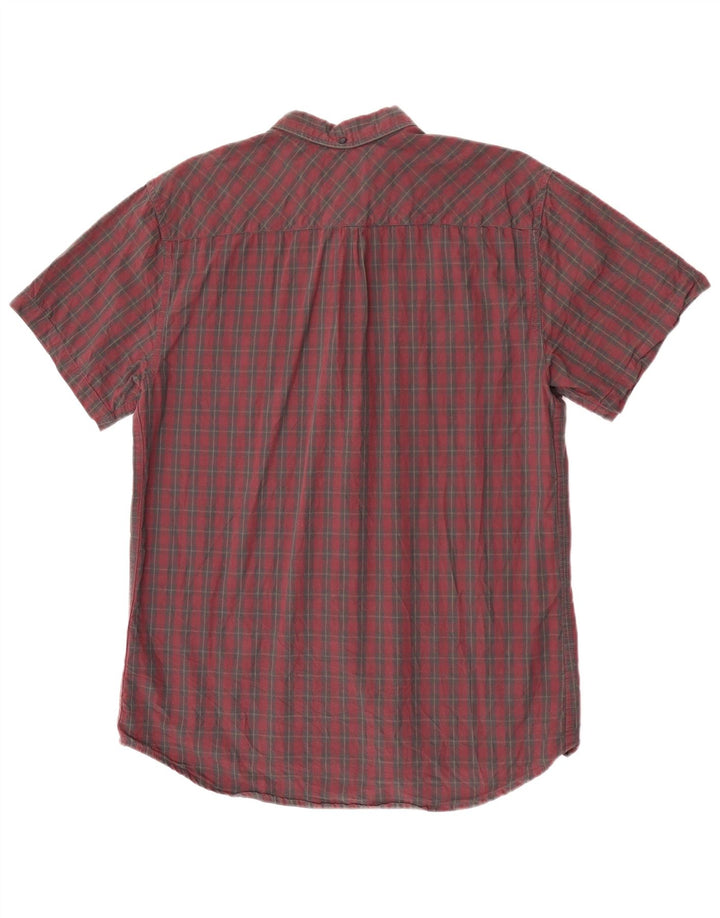 Quiksilver Mens Short Sleeve Shirt Large Red Check Cotton