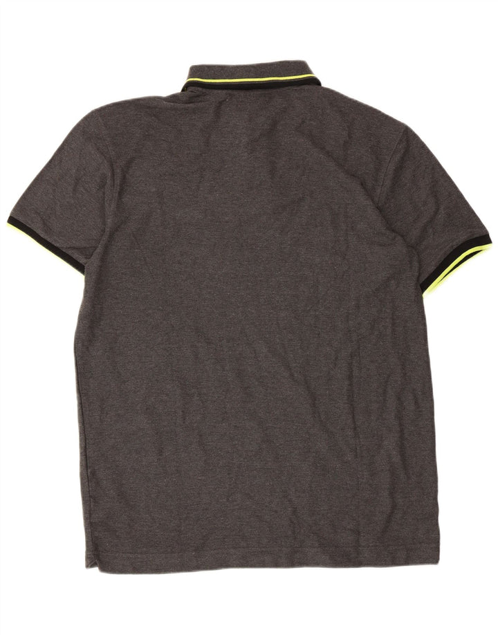 Fila Mens Polo Shirt Large Grey Cotton
