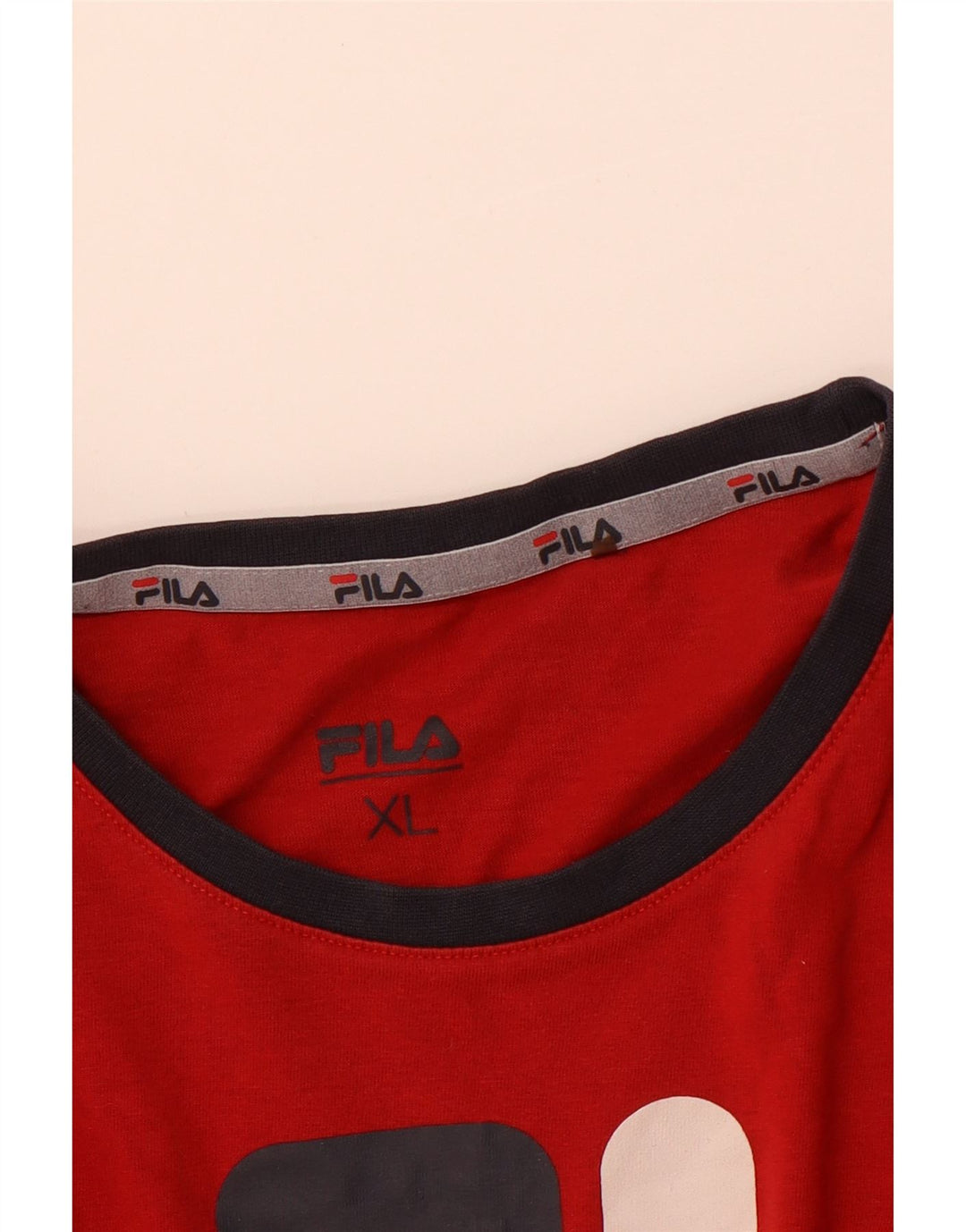 FILA Womens Graphic T-Shirt Top UK 18 XL Red