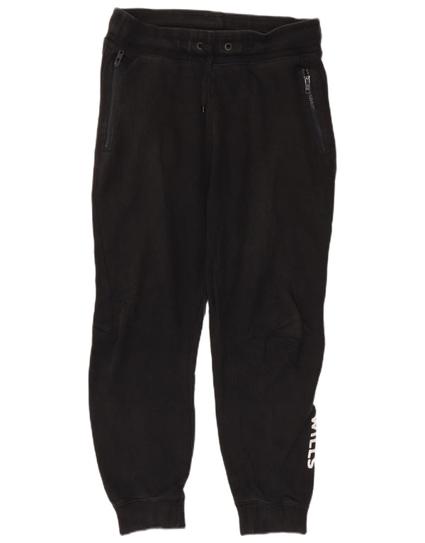 Jack Wills Mens Graphic Tracksuit Trousers Joggers Medium Black Cotton