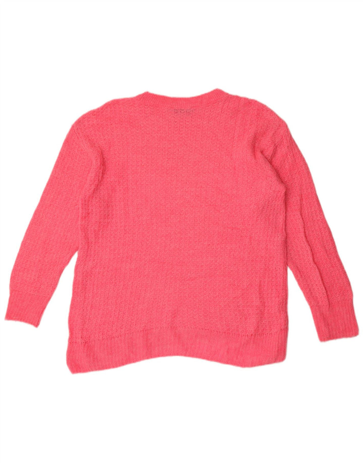 Zara Womens Oversized Boat Neck Jumper Sweater UK 10 Small Pink