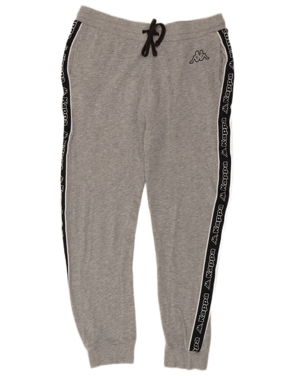 KAPPA Mens Graphic Tracksuit Trousers Joggers Medium Grey Colourblock