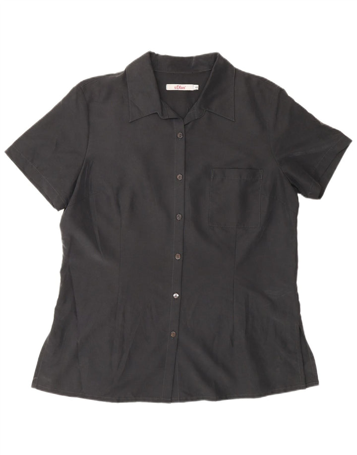 S.Oliver Womens Short Sleeve Shirt IT 40 Small Grey Polyamide