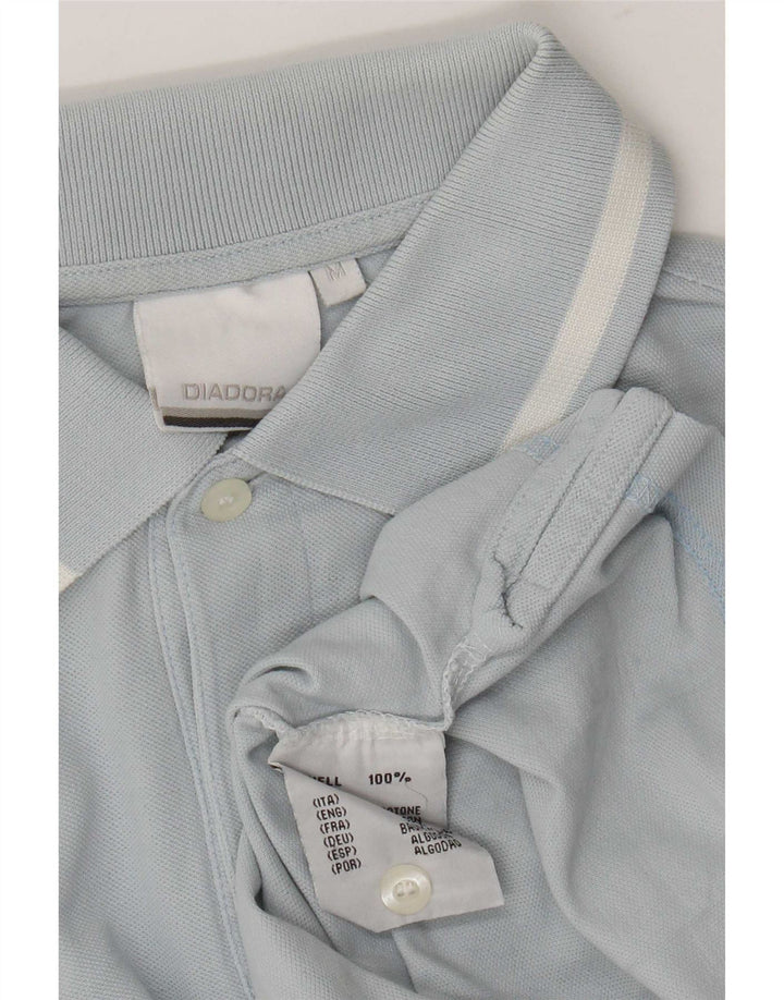 Diadora Mens Short Sleeve Regular Fit Polo Shirt Medium Blue Cotton