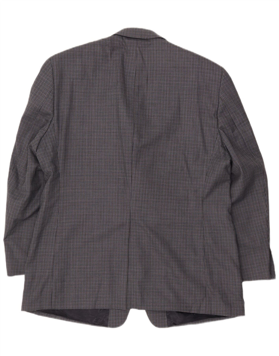 Chaps Mens 2 Button Blazer Jacket UK 44 2XL Navy Blue Houndstooth Wool