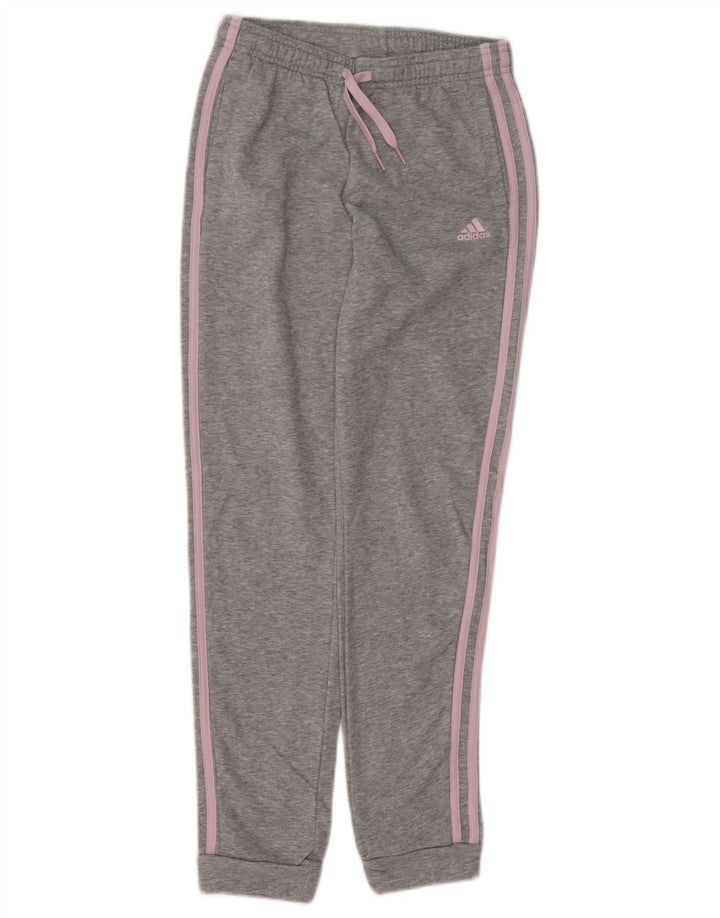 ADIDAS Womens Tracksuit Trousers Joggers UK 8 Small  Grey Cotton