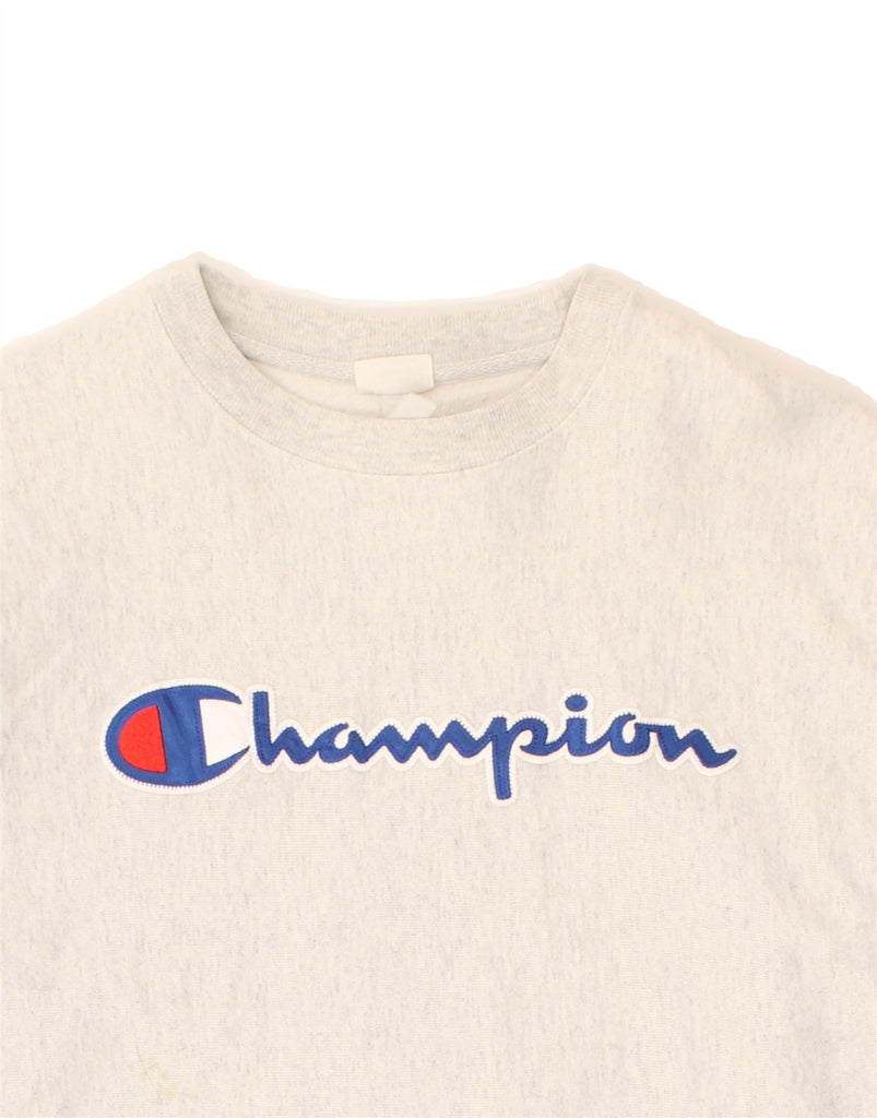 CHAMPION Mens Graphic Sweatshirt Jumper Medium Grey | Vintage Champion | Thrift | Second-Hand Champion | Used Clothing | Messina Hembry 